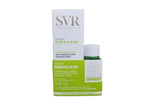 SEBIACLEAR GLOBAL CORRECTOR SERUM ANTI-BLEMISH MARKS 30ML + MICRO-PEEL RENEWAL WATER 30ML