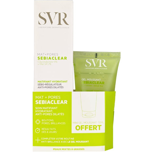 SET SEBIACLEAR MAT+PORES MATTIFYING MOISTURIZER 40ML + CLEANSING GEL 55ML