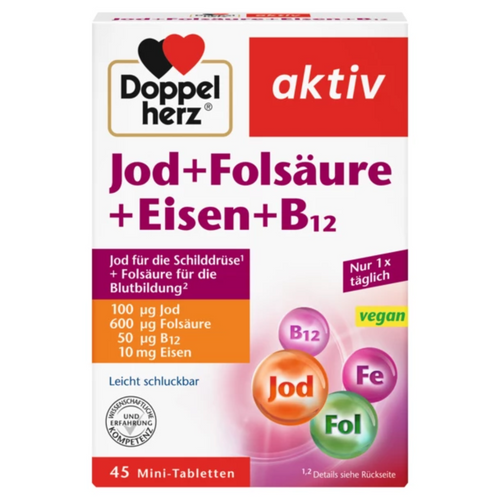 DoppelHerz Aktiv Jod+Folsaure+Eisen+B12
