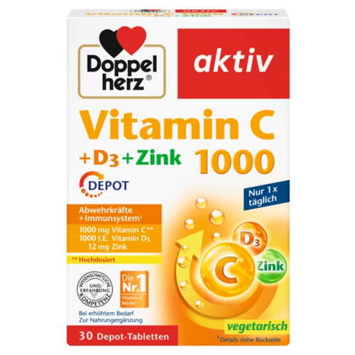 DoppelHerz Aktiv Vitamin C 1000 +D3+Zink